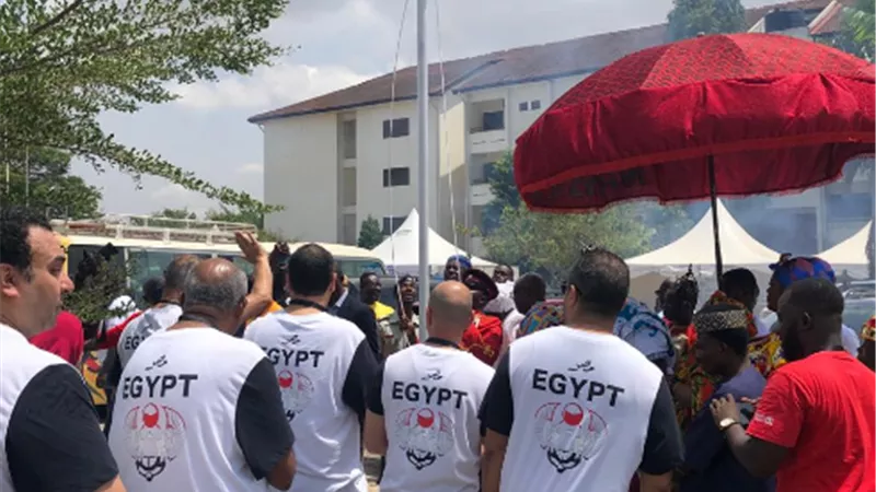 دورة الألعاب الأفريقية..رفع علم مصر بالقرية الأولمبية بجامعة غانا