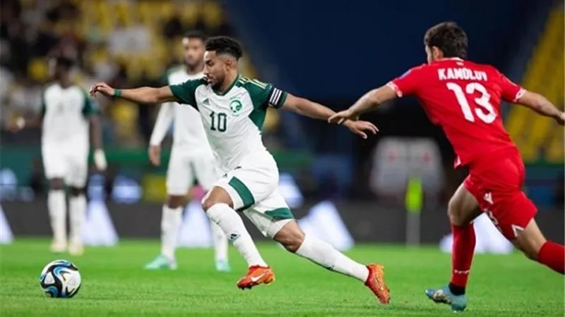 هدف السعودية الأول أمام طاجيكستان بتصفيات مونديال 2026