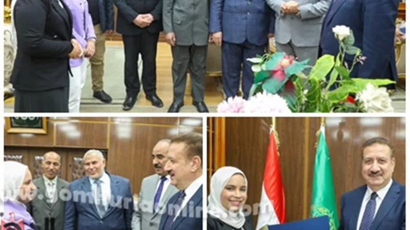 محافظ المنوفية يكرم الفائزتين بالمركز الثاني بمسابقة فنى مبتكر