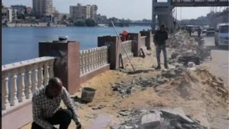 تطوير الكورنيش بالمنصورة بطول 2 كيلو متر