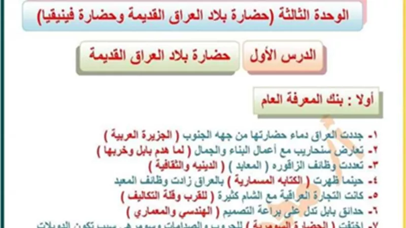 س و ج..أفضل مذكرة تاريخ للصف الأول الثانوي الترم الثاني