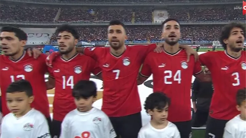 أجواء خيالية لحظة عزف النشيد الوطني قبل بداية مباراة مصر وكرواتيا