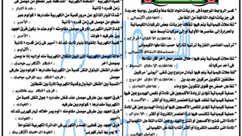 س و ج..مراجعة علوم للصف الثالث الاعدادى الترم الثاني