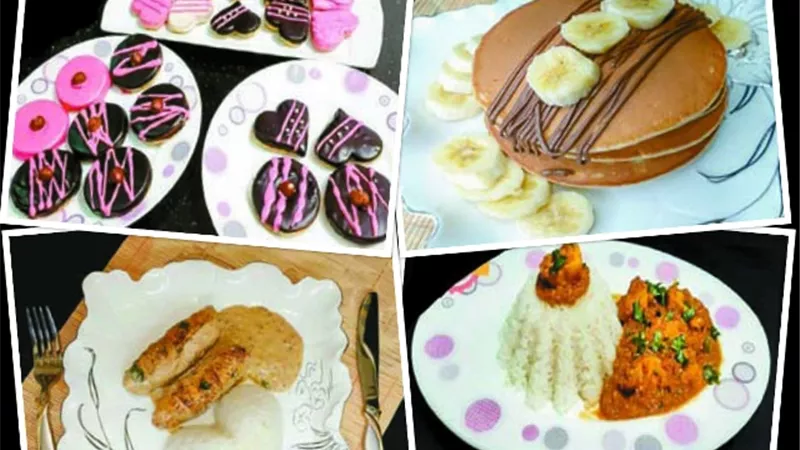 الإفطار:بانيه رولز بالسبانخ..كاري الدجاج ..الحلو: بان كيك الموز