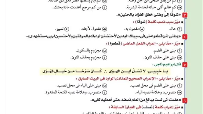 أفضل مراجعة لضمان الدرجة النهائية في سؤال النحو للثانوية العامة
