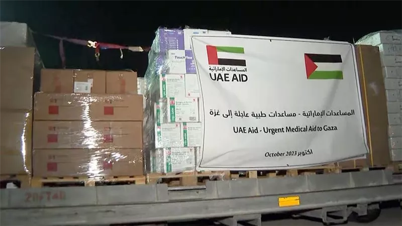 وصول أول قافلة مساعدات إماراتية برية إلى شمال غزة