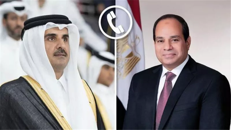 الرئيس السيسي وأمير قطر يتبادلان التهنئة بحلول عيد الفطر المبارك