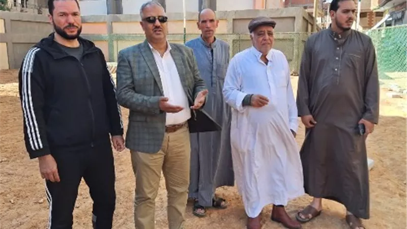 وكيل الرياضة بالقليوبية يتابع انشاء الملعب الخماسي بكفر الجمال