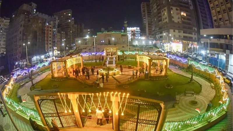محافظ الاسكندرية يفتتح أعمال تطوير حديقة مسجد سيدي بشر