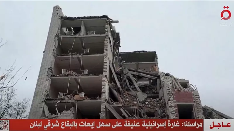 غارة اسرائيلية عنيفة على سهل إيعات بالبقاع شرقي لبنان