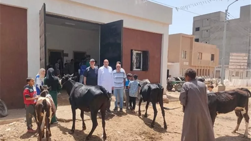 خدمات علاجية بيطرية مجانية فى وحدة بني عامر