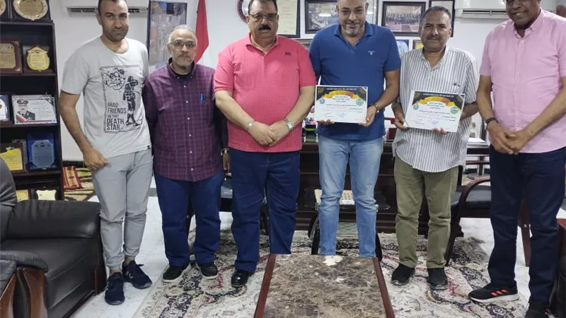 تكريم الإدارة الهندسية بسفاجا لمشاركتهم في أعمال التطوير والتجميل
