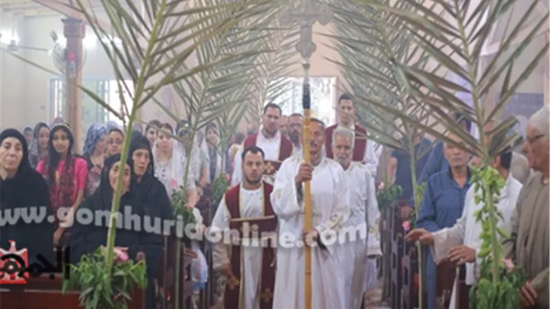 المسيحيون يحتفلون بأحد الشعانين بالمنوفية