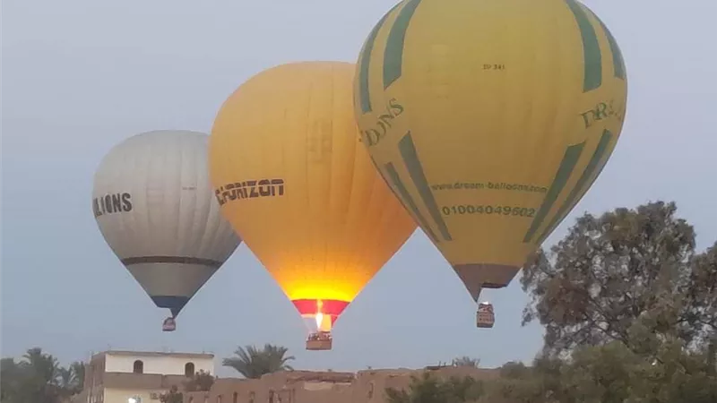 1420 سائحا يحلقون على متن 50 رحلة بالون فى سماء الأقصر