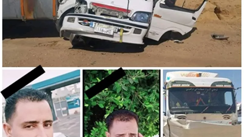 التريلا دهست الميكروباص وأنهت حياة السائق .. صور