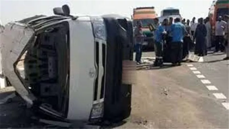 مصرع 5 في انقلاب ميكروباص بالطريق الصحراوي فى المنيا