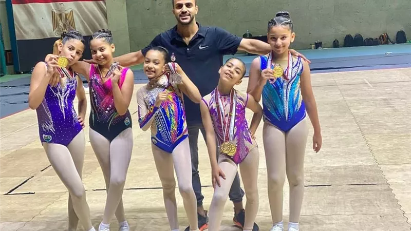 سيلين حسام تفوز بالميدالية الذهبية لجمباز الايروبيك في بطولة الجمهورية