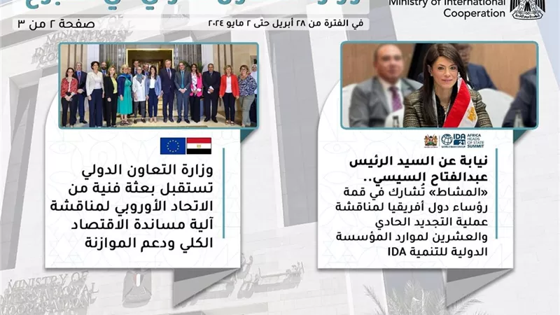 التعاون الدولي في أسبوع.. خارطة طريق مع الاتحاد الأوروبي