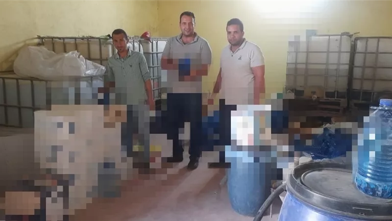 مصنع مخالف لانتاج وتعبئة التنروالنفض والسبرتوالاحمربايتاى البارود