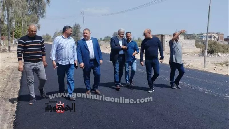 رصف طريق الطرانة من كوبرى فاروق حتى المنطقة الصناعية بحوش عيسى