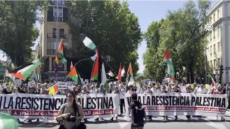الآلاف يتظاهرون في مدريد دعما للفلسطينيين ورفضا للحرب في غزة