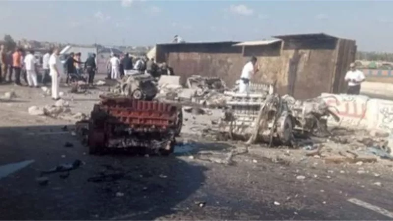 مصرع وإصابة 4 في انقلاب سيارة على طريق السنبلاوين الجديد