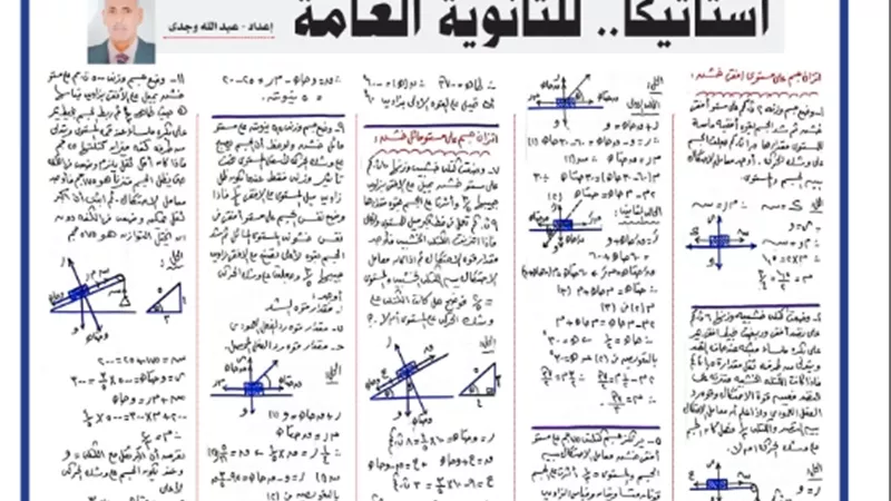 أقوى مراجعة في الاستاتيكا لطلاب الثانوية العامة