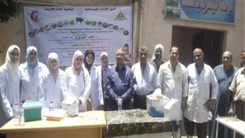 جامعة بنها تنظم قافلة بيطرية في قرية الحصة بطوخ