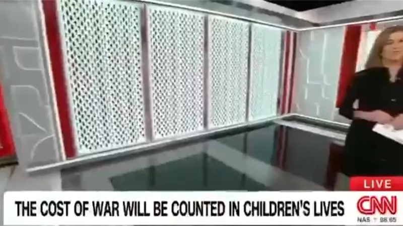 لأول مرة... جدران استوديو Cnn تحمل صور الاطفال شهداء غزة