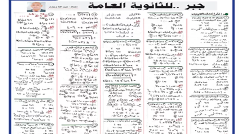 مراجعة نهائية هامة في الجبر لطلاب الثانوية العامة 2024