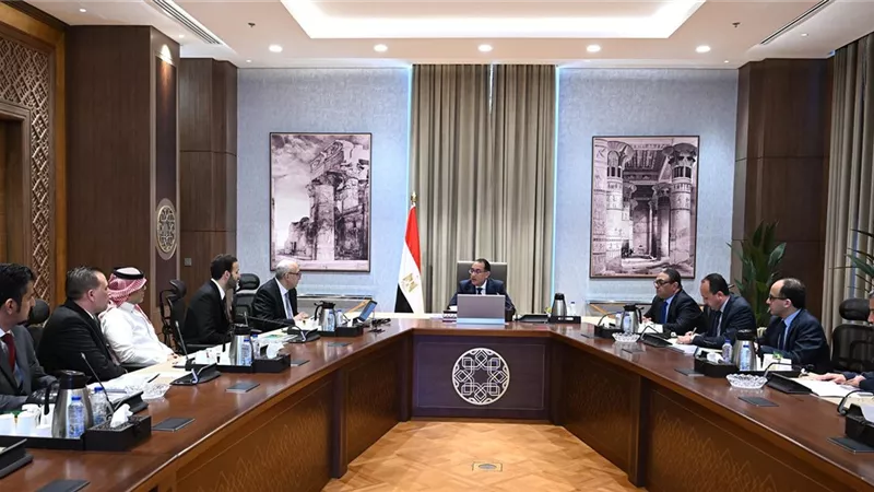 مدبولى يلتقى مسئولى إحدى الشركات المتخصصة فى الرى تحت السطحى