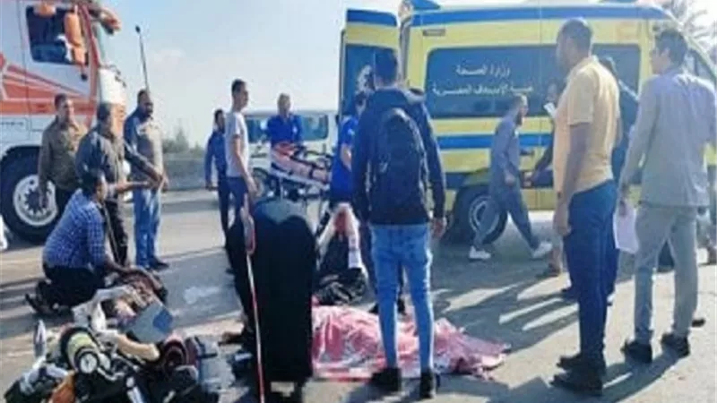 مصرع عاملين زراعيين بحادث عبور صحراوى النوبارية