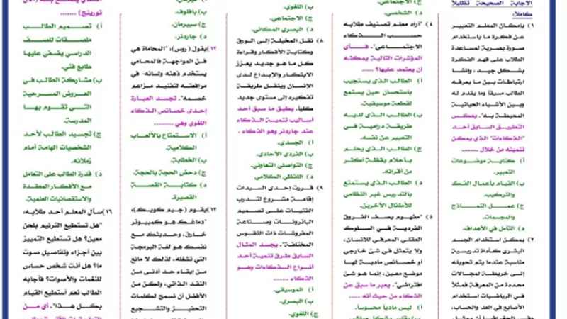 المراجعة النهائية في علم النفس للثانوية العامة 2024