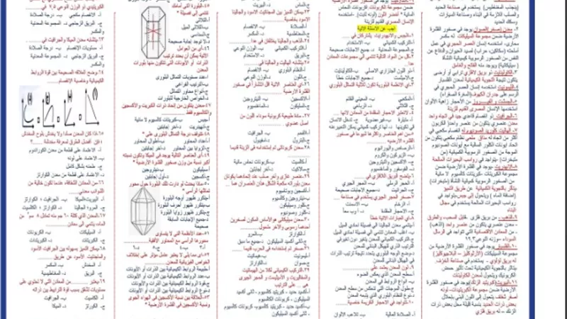 المراجعة النهائية في الجولوجيا للثانوية العامة 2024