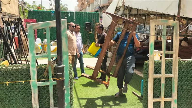 حملة لرفع الإشغالات بالمحاور المركزية بمدينة ٦ أكتوبر