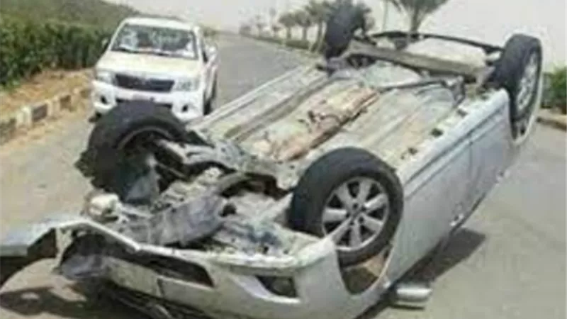 إصابة 3 إثر انقلاب سيارة فى أطفيح