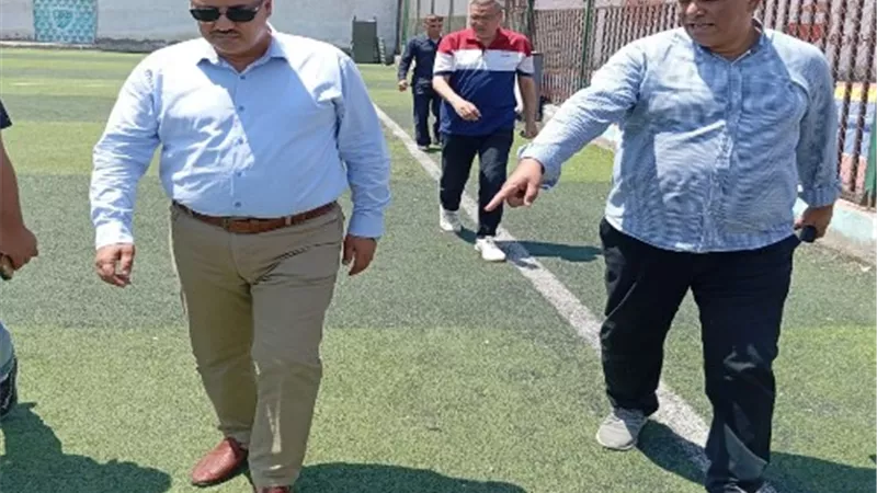 وكيل الشباب بالقليوبية يتابع الاعمال الإنشائية بنادي بنها الرياضي