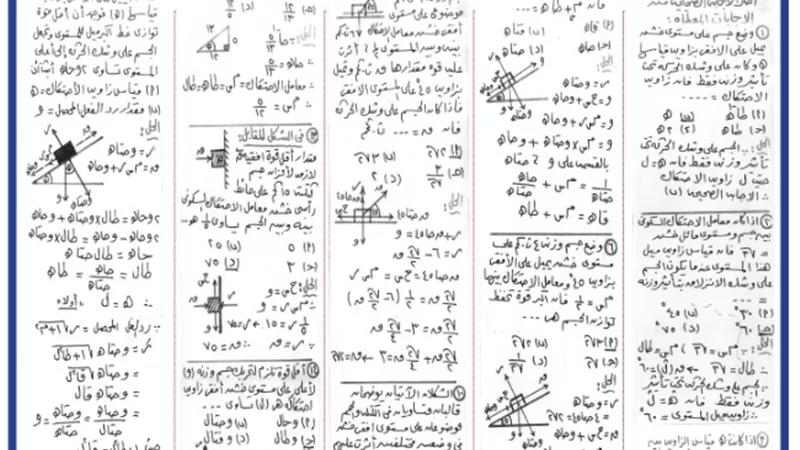 مراجعة نهائية ليلة الامتحان في الاستاتيكا للثانوية العامة 2024