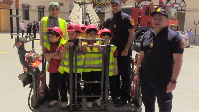 الحماية المدنية بالاسكندرية تستقبل طلاب المدرسة المصرية اليابانية