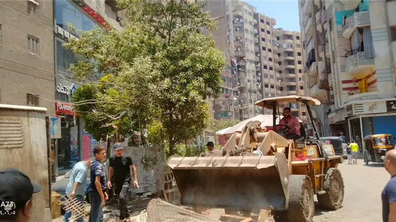 رفع المخلفات وتشجير وتجميل مجمع مدارس ببولاق الدكرور