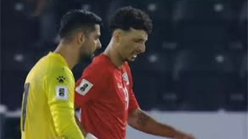 إصابة وسام أبوعلي فى مباراة منتخب فلسطين أمام لبنان
