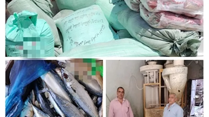 50 اسطوانة غاز ولحوم واسماك فاسدة ومنخل لتحويلالدقيق المدعم لفاخر