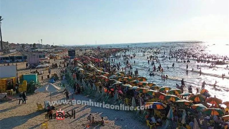 زحام شديد برأس البر في ثان أيام العيد