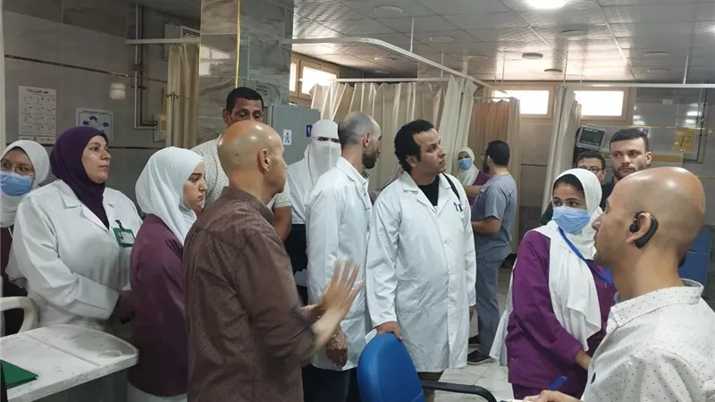 وكيل وزارة الصحة يتابع إنشاء مبني جديد لمستشفى ابوكبير المركزى