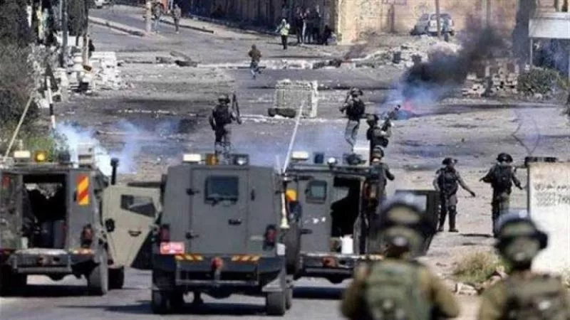 مواجهات بين الفلسطينيين وقوات الاحتلال الإسرائيلي جنوب شرق بيت لحم