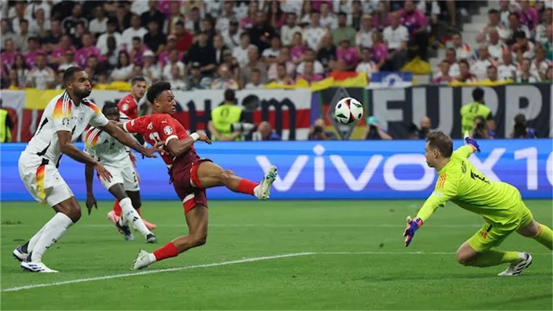 شاهد.. ندوي يتقدم بالهدف الأول لـ سويسرا أمام ألمانيا في يورو 202