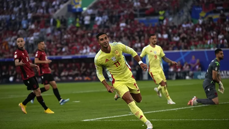 إسبانيا تنهى الشوط الاول بالتقدم بهدف على ألبانيا فى يورو 2024