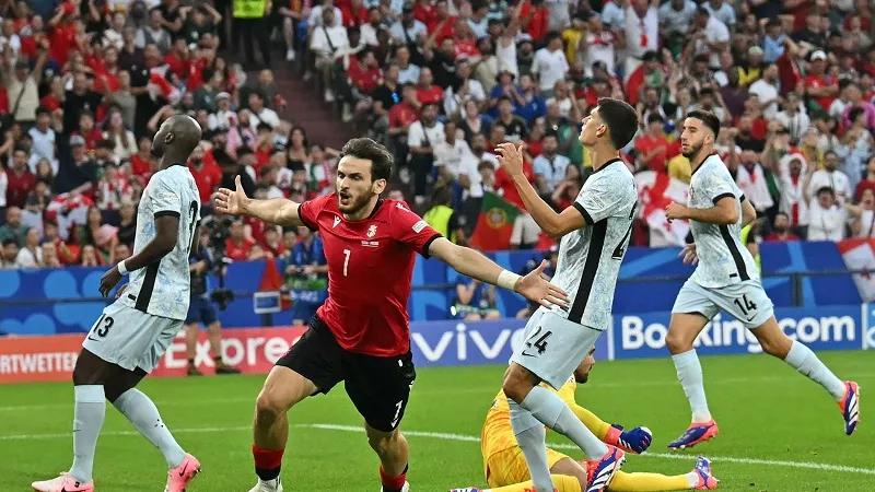 جورجيا تنهى الشوط الاول بالتقدم بهدف أمام البرتغال