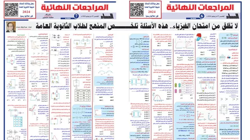 ملخص منهج الفيزياء .. 95 سؤالا وإجابتها لـ الثانوية العامة 2024.. لن يخرج عنها الامتحان