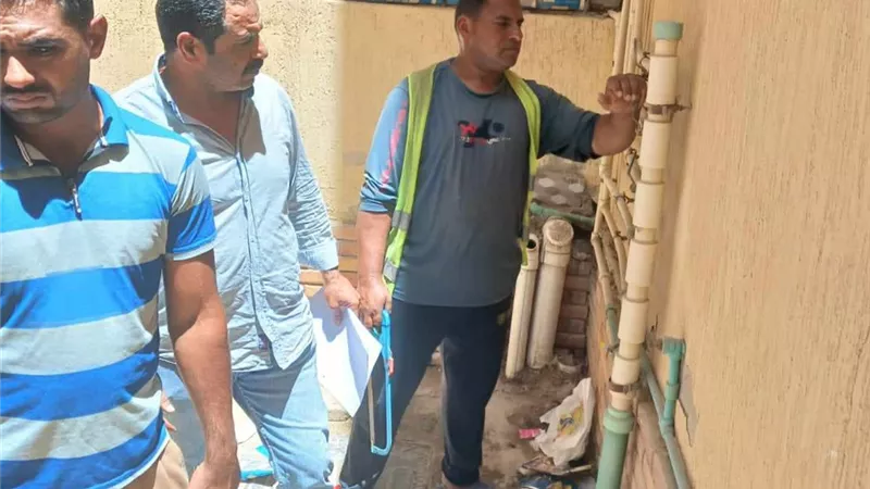 حدائق أكتوبر:قطع المياة للمخالفين في وصلات خلسةوغير متعاقدين مع الشركة